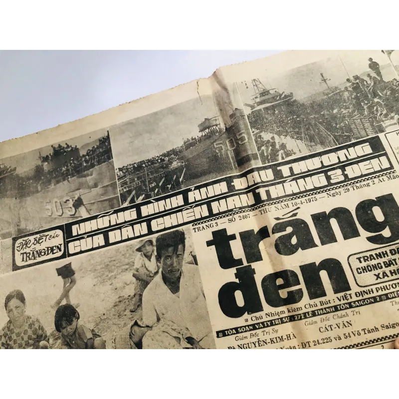 Báo Miền Nam xưa trắng đen như hình phát hành thứ 5 ngày  10/04/1975  752744