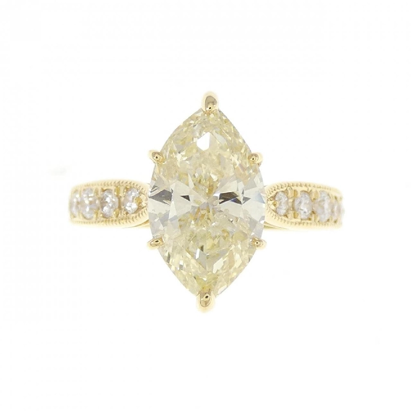 Nhẫn kim cương K18YG 2.637CT LY I1 cắt Marquise - Hàng hiệu Authentic 879484