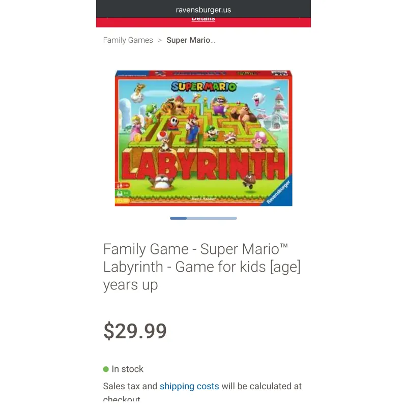 [Hàng chính hãng] Family Game - Super Mario™ Labyrinth - Game for kids 745912