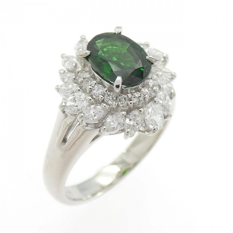 Nhẫn Garnet Xanh PT900 1.00CT - Hàng hiệu Chính hãng 849586