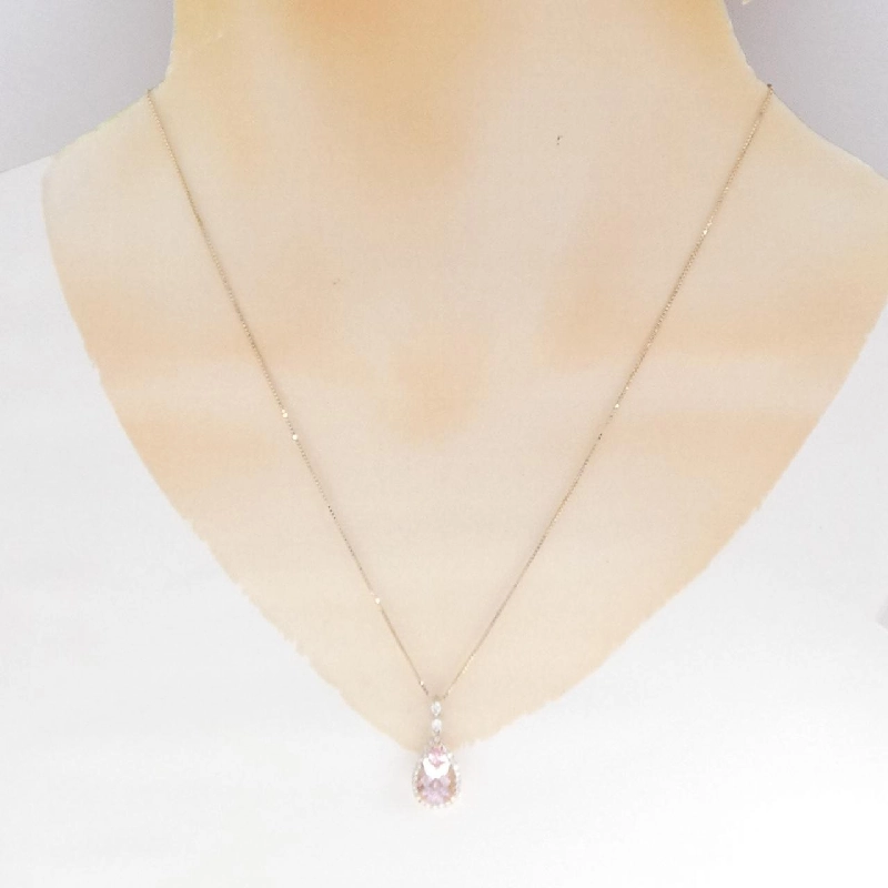 K18PG/PT900 Morganite Necklace 1.93CT - Hàng hiệu Authentic 859543