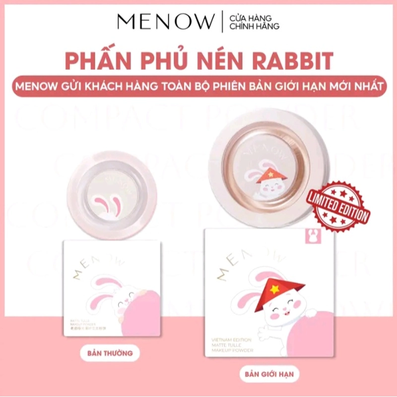 Phấn phủ Menow bản thường chính hãng màu E03-trắng sáng tặng phấn má(ib gửi bill) 522247