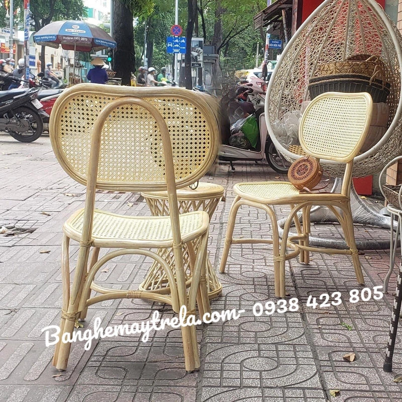 Ghế ăn mây tự nhiên lưới mắt cáo 497151