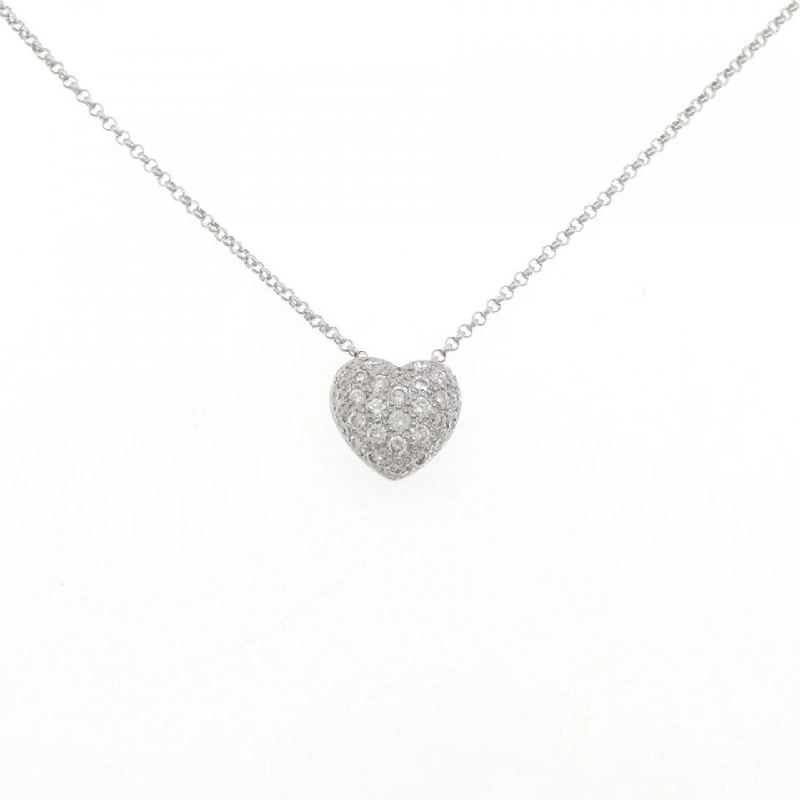 K18WG Dây chuyền kim cương hình trái tim Pavé 0.50CT - Hàng hiệu Chính hãng 863640