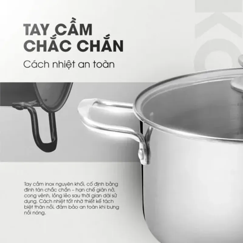 Bộ 3 nồi inox liền khối KALITE KCS366 – Bộ 3 size 18-20-24cm linh hoạt 577473