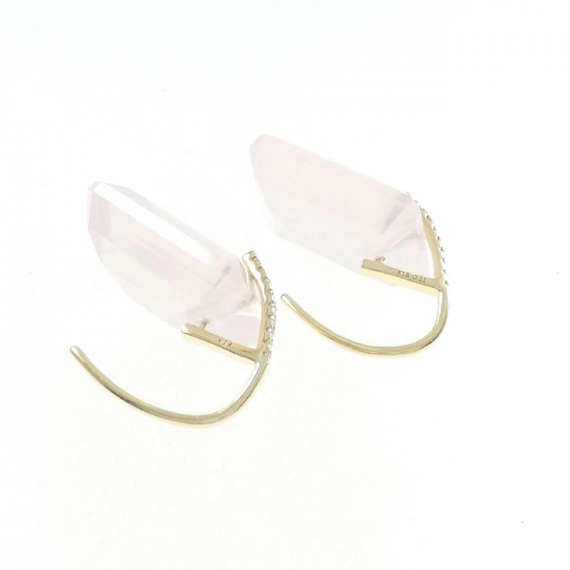 K18YG Bông tai đá hồng - Hàng hiệu Authentic 873192