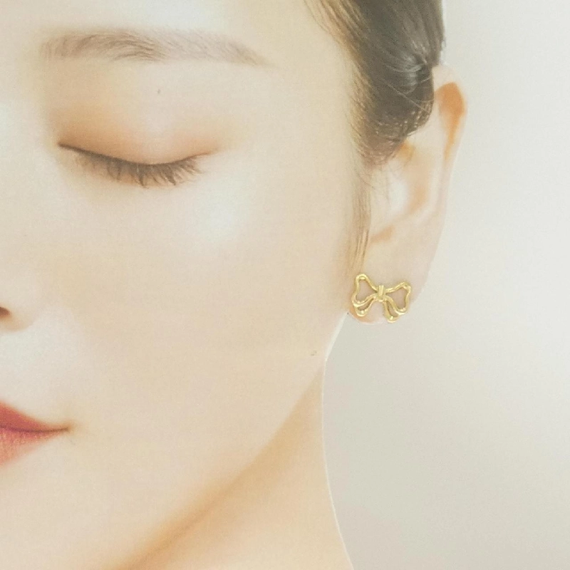 Bông tai ruy băng 750YG - Hàng hiệu Authentic 868087