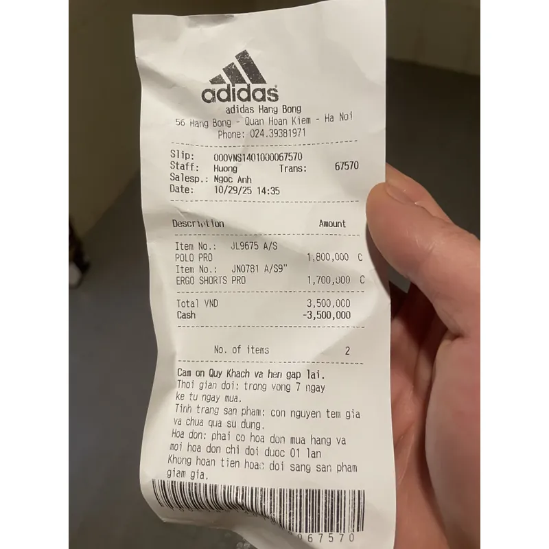 Bộ Pro Adidas mặc đúng 1 lần 674802