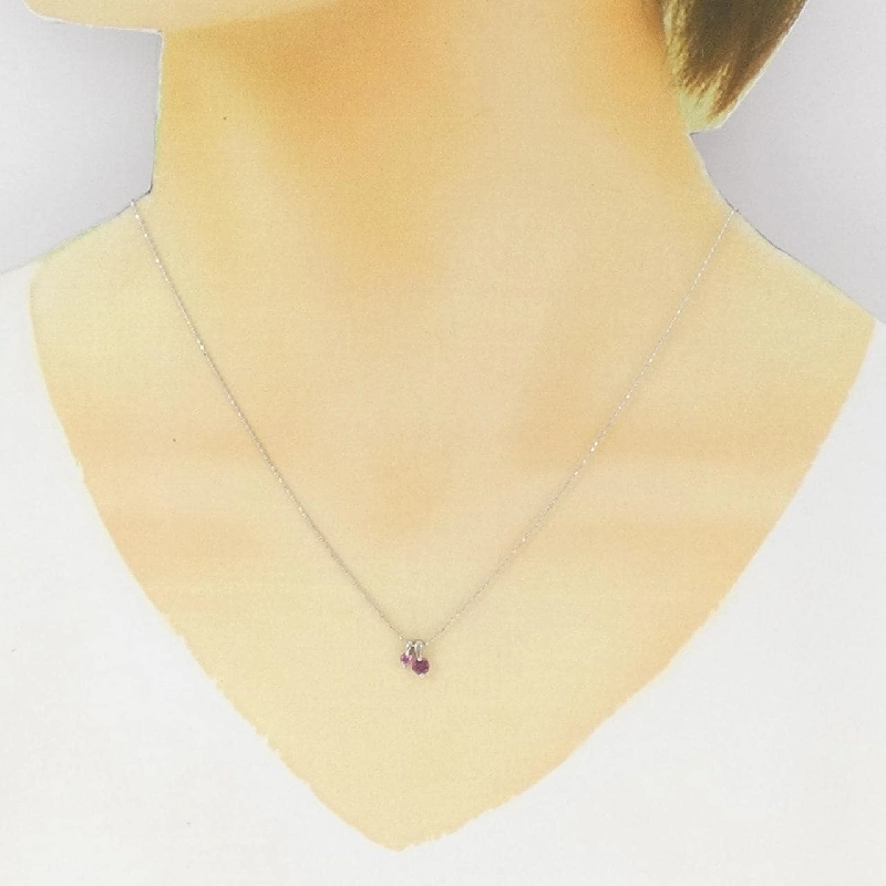 K18WG Đá Garnet Dây Chuyền - Hàng hiệu Chính hãng 861850