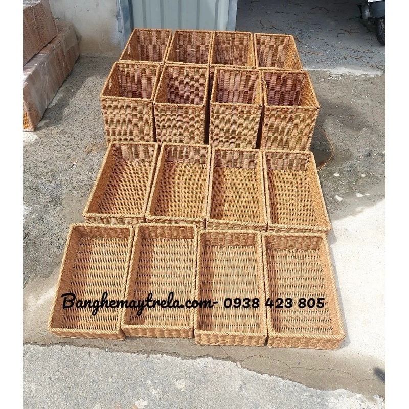 Khay nhựa giả mây để đồ 494490