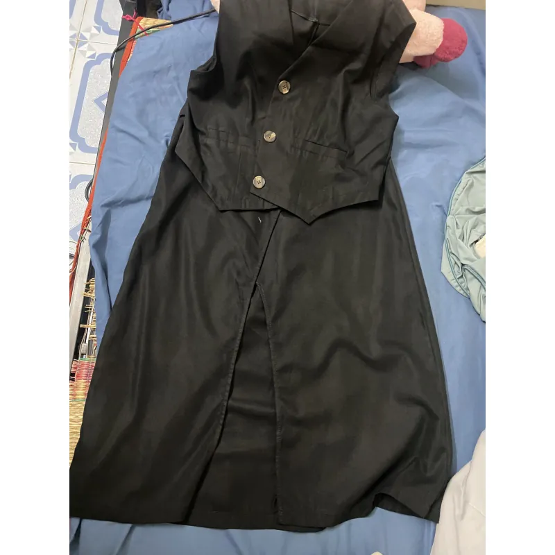 Set bộ kaki đen ( áo gile + chân váy xẻ tà lưng chun khoá kéo 781564