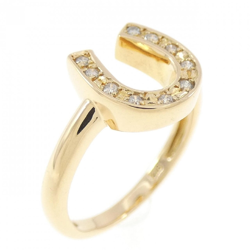 Nhẫn kim cương hình móng ngựa K18YG 667386