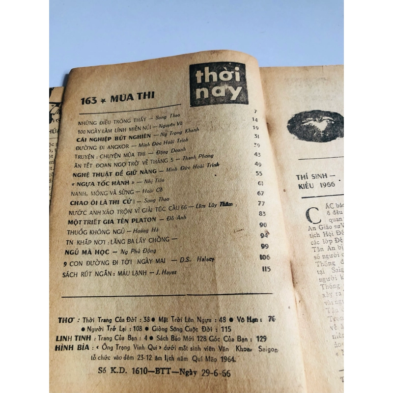 BÁO THỜI NAY – ẤN PHẨM GỐC SỐ 163 (01/07/1966) 549363