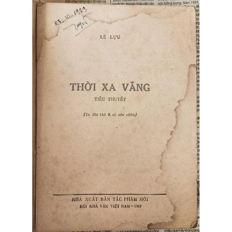THỜI XA VẮNG (NXB Tác Phẩm Mới 1989) - nhà văn Lê Lựu 720114