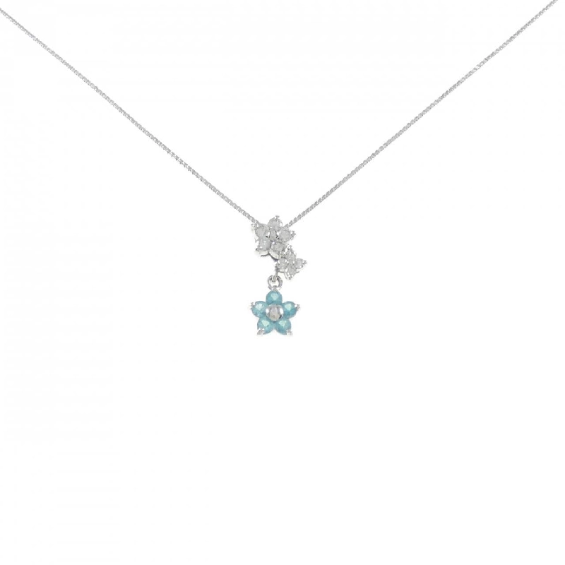 K18WG Hoa Tourmaline Dây Chuyền 0.14CT - Hàng hiệu Chính hãng 861181