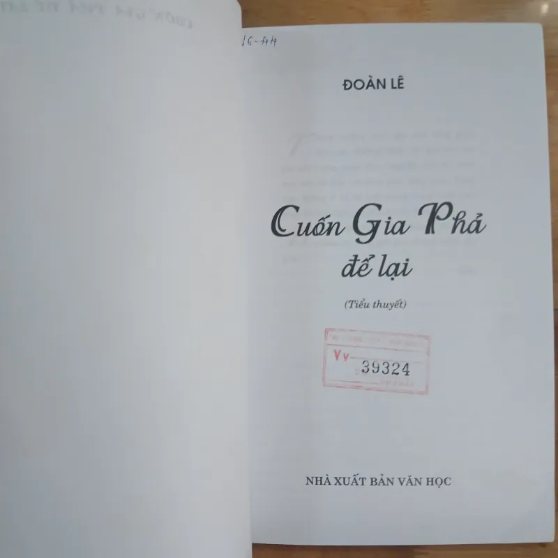 Cuốn Gia Phả Để Lại - Đoàn Lê 788062