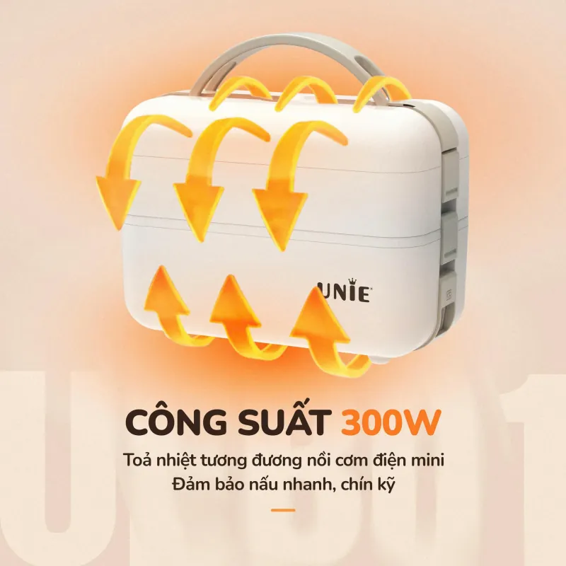 Hộp Cơm Điện UNIE UEB01 – 2 Tầng 4 Ngăn, Nấu – Hấp – Giữ Ấm Siêu Tiện 726072