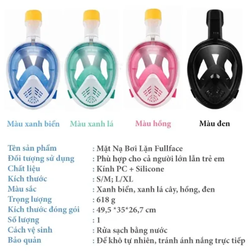 Mặt Nạ Lặn Biển Mặt Nạ Bơi Full Face 993912