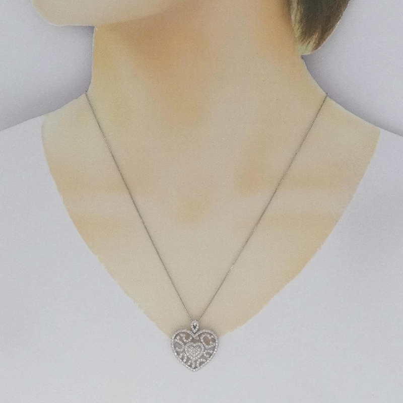 K18WG Dây chuyền hình trái tim kim cương 0.81CT - Hàng hiệu Chính hãng 867502