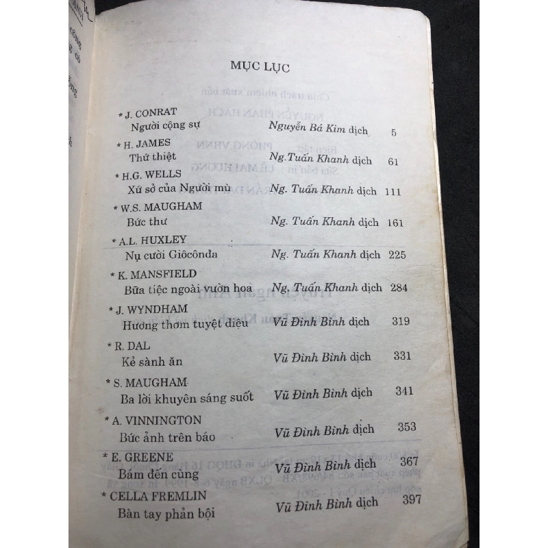 Truyện ngắn Anh 2001 mới 60% ố bẩn bụng xấu rách góc gáy và bìa Nhiều tác giả HPB0906 SÁCH VĂN HỌC 915222