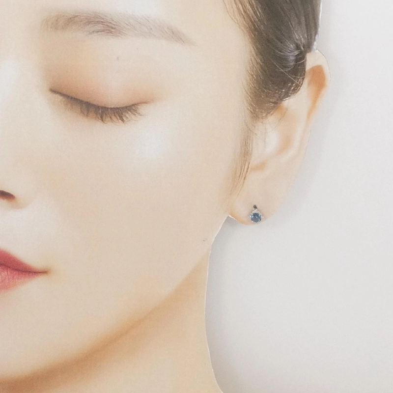 K18WG Blue Topaz Earrings - Hàng hiệu Authentic 874780