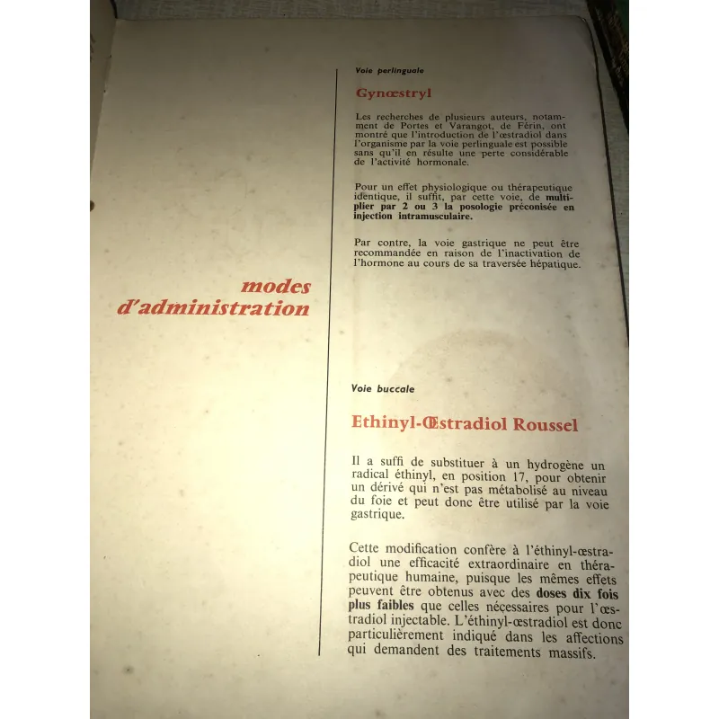 Les hormones ovariennes roussel 973106