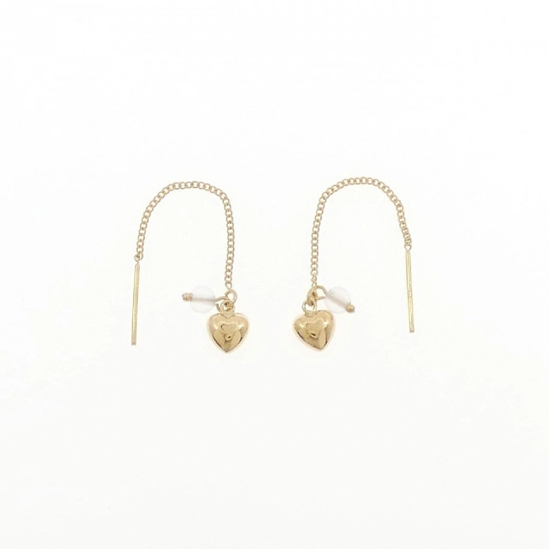 K18YG Bông tai đá quý hình trái tim - Hàng hiệu Chính hãng 867457