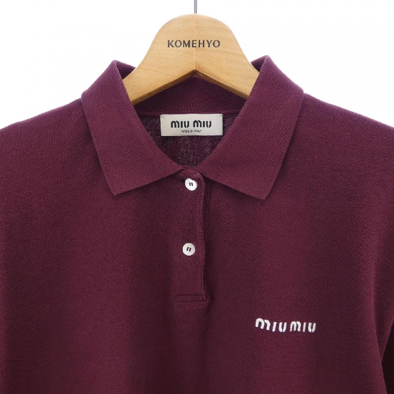 MIU MIU MIU MIU Cotton Pique MIU MIU Logo MJN535 SOOO 14RW Polo Shirt - Hàng hiệu Chính hãng 822069