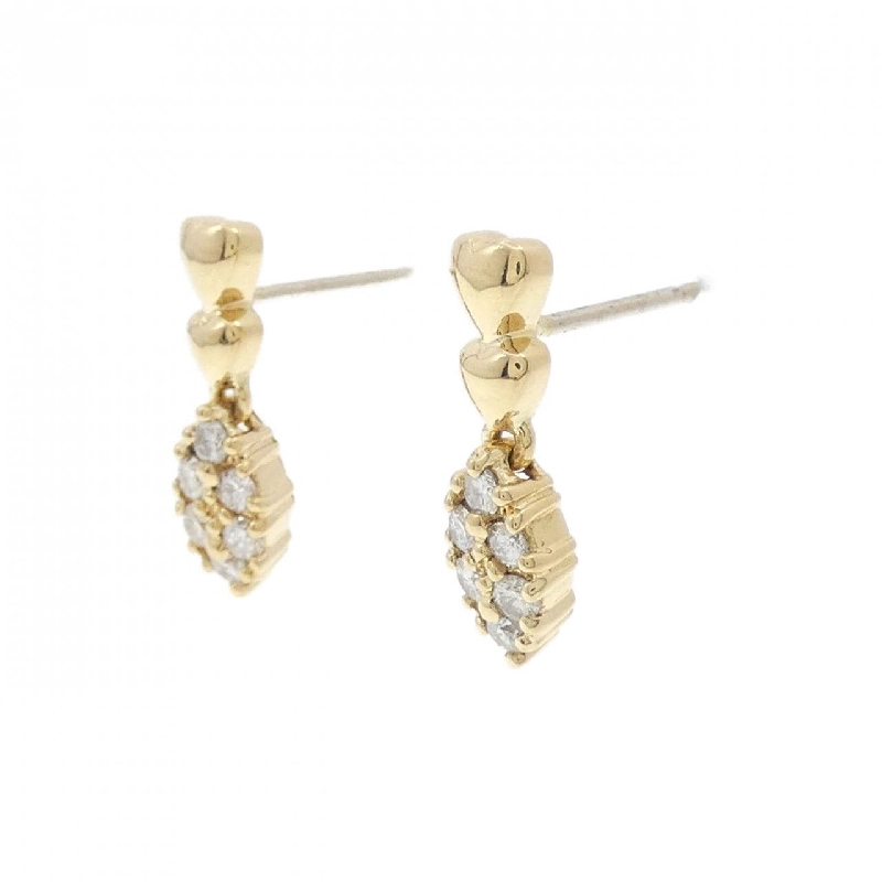 K18YG Bông tai Kim cương Hình trái tim - Hàng hiệu Chính hãng 868951