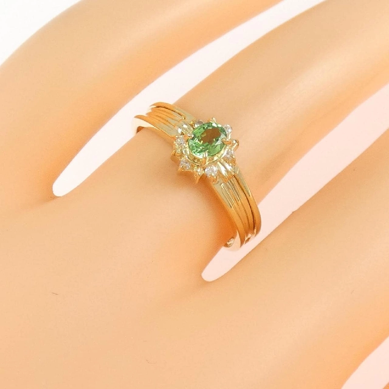 Nhẫn Garnet Xanh K18YG 0.28CT - Hàng hiệu Chính hãng 852348