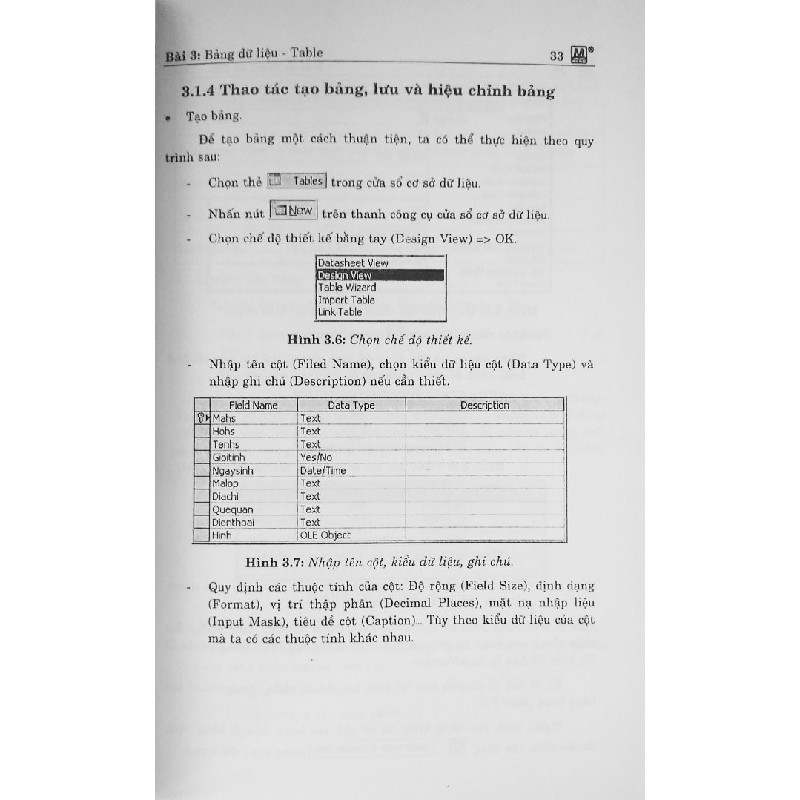 Cuốn photo Giáo Trình Chứng Chỉ B Tin Học Microsoft Access 2003 - Tập 1 12358