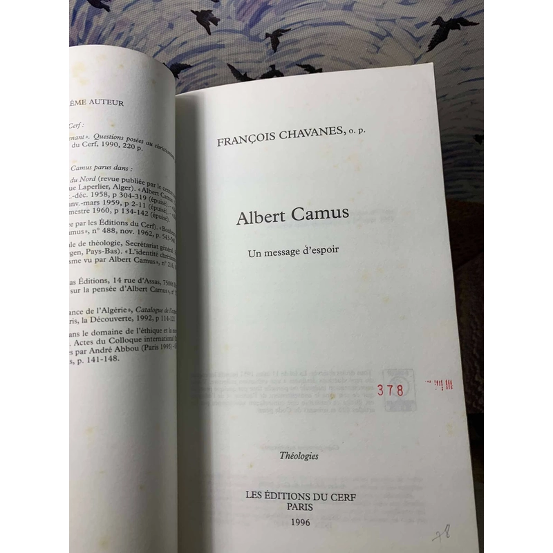 ALBERT CAMUS, UN MESSAGE D'ESPOIR - Francois Chavanes 543702