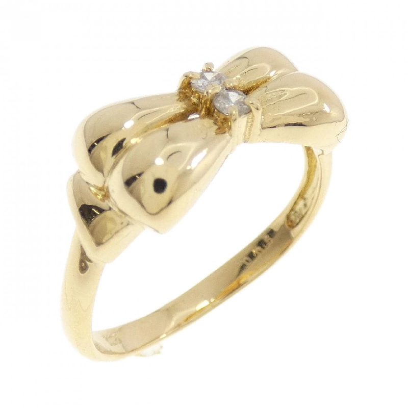 Nhẫn kim cương K18YG hình ruy băng 0.06CT 667449