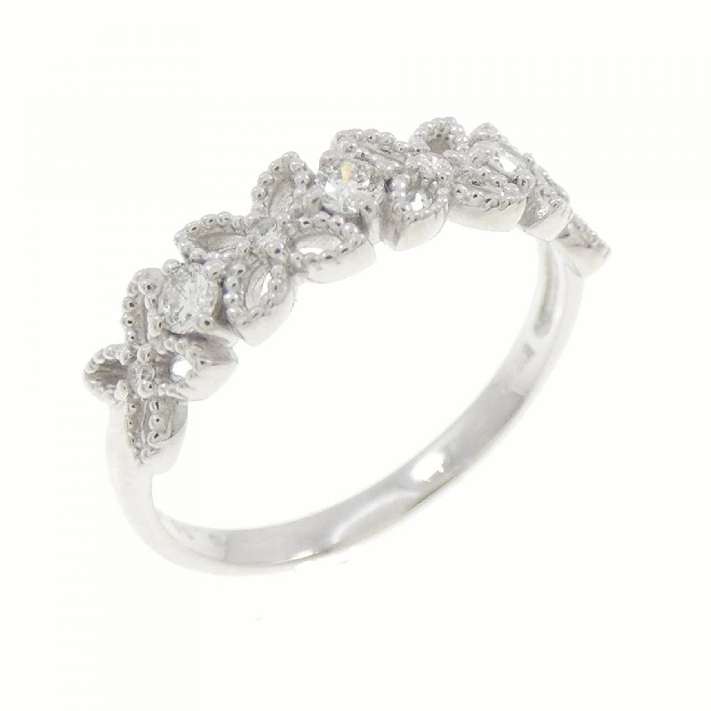 Nhẫn kim cương hoa K18WG 0.10CT 672017