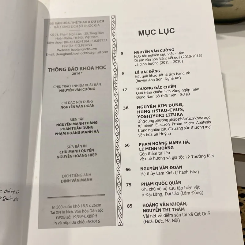 THÔNG BÁO KHOA HỌC BẢO TÀNG LỊCH SỬ QUỐC GIA 2016 966548
