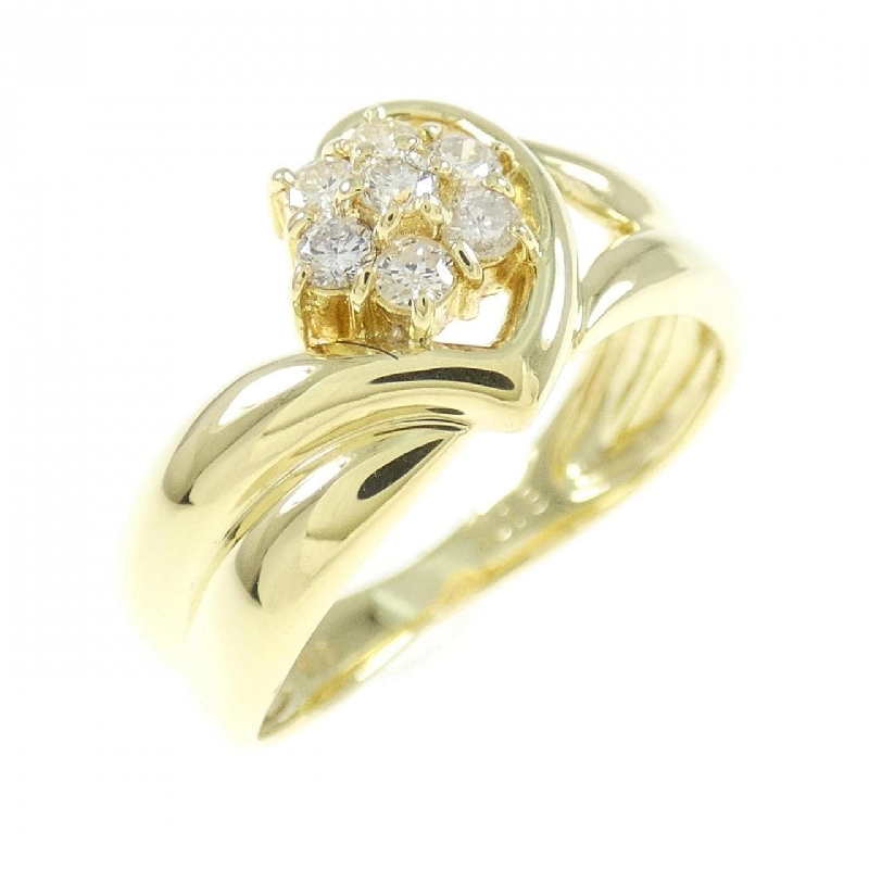 Nhẫn kim cương hoa K18YG 0.18CT 671334