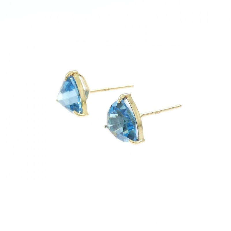 K18YG Blue Topaz Earrings - Hàng hiệu Authentic 864375