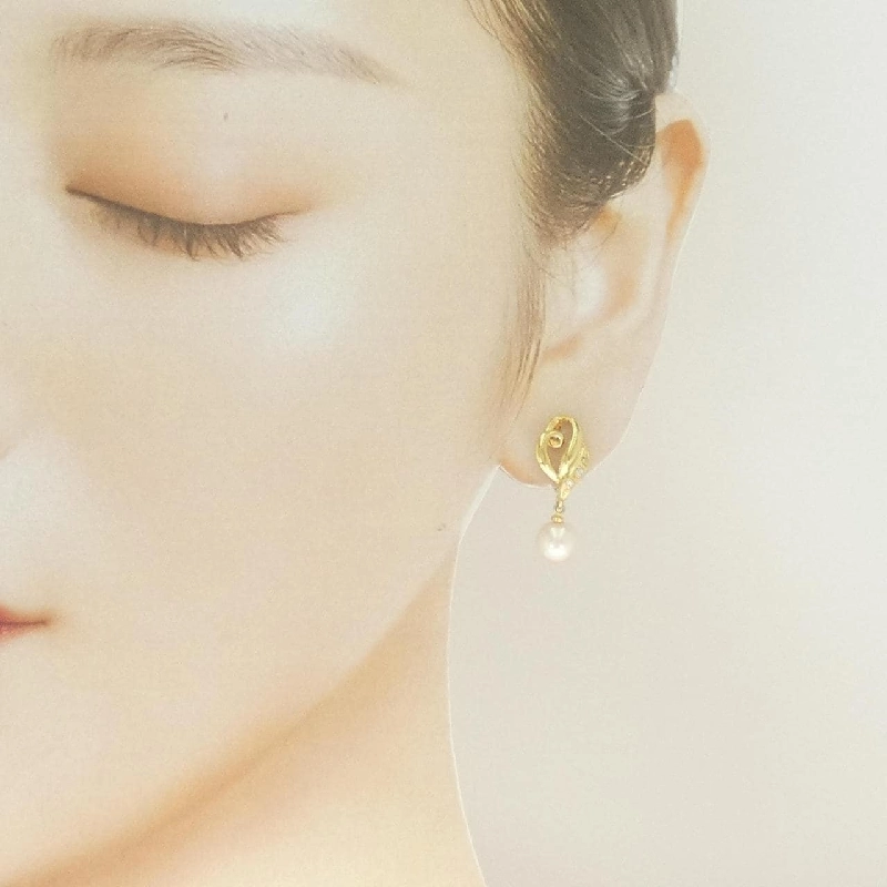 Bông tai Akoya Pearl K18YG 6.9mm - Hàng hiệu Chính hãng 871619