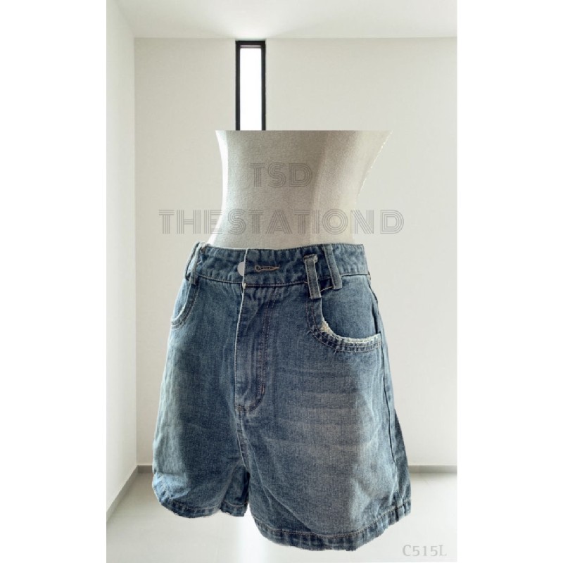 Set áo croptop quần short jean kèm nịt QCCC 11479