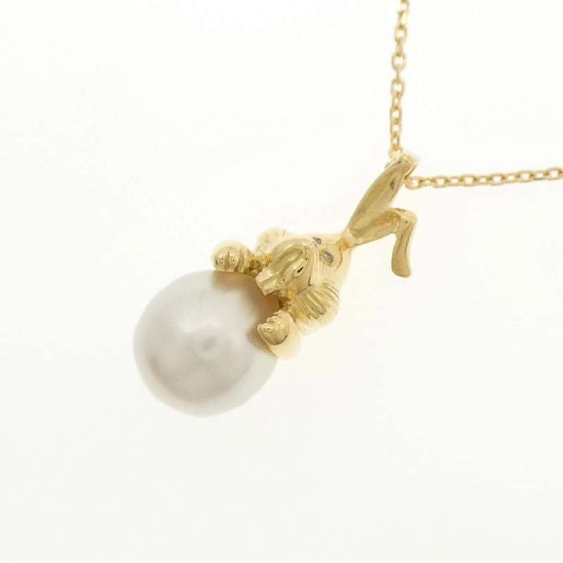 K18YG Thỏ Ngọc Trai Trắng Dây Chuyền 9.7mm - Hàng hiệu Chính hãng 857395