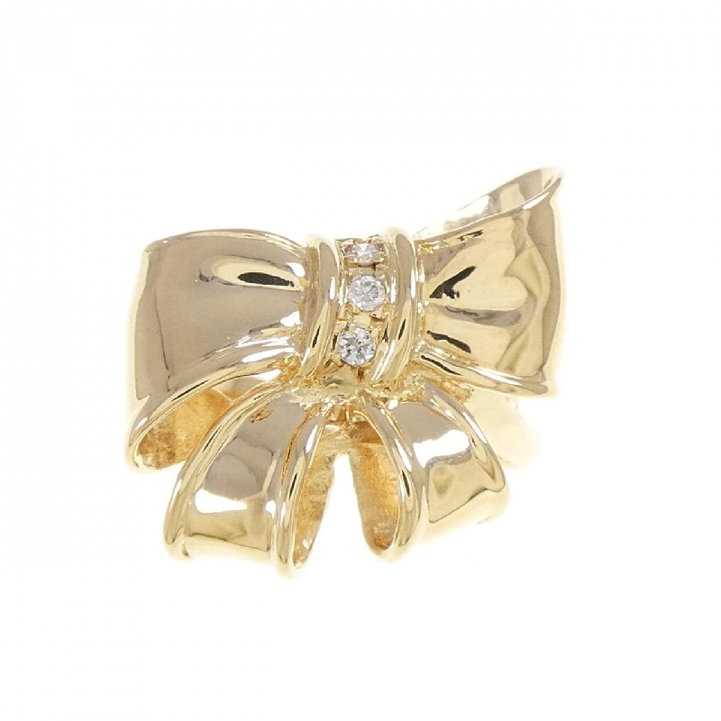 Nhẫn kim cương K18YG hình ruy băng 0.03CT - Hàng hiệu chính hãng 855789