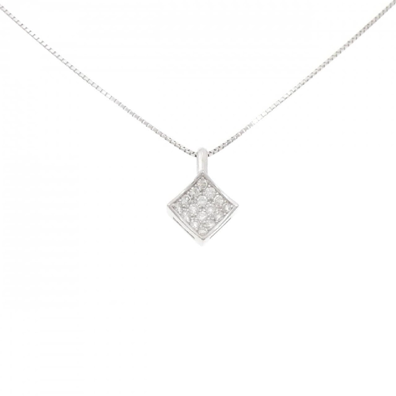 K18WG Pave Diamond Necklace 0.30CT - Hàng hiệu Authentic 860164