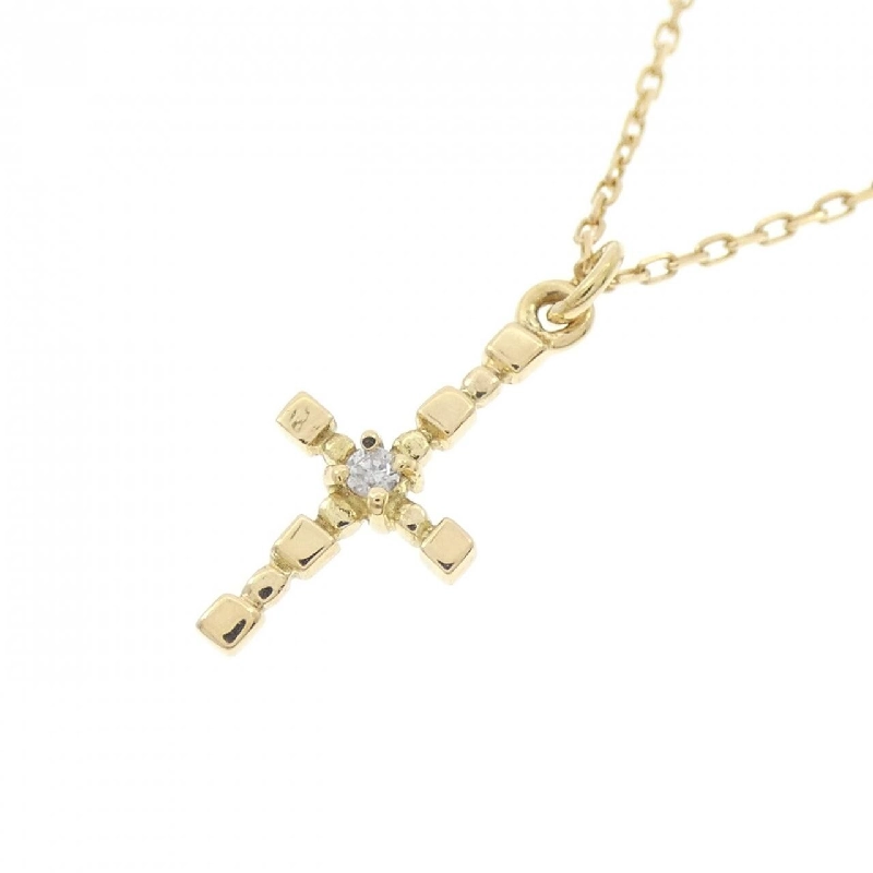 K18YG Dây chuyền kim cương hình chữ thập - Hàng hiệu Authentic 857894