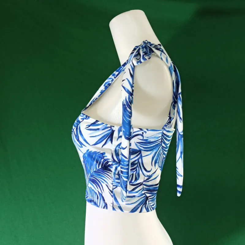 Áo tập thể dục tập Gym màu xanh họa tiết 932367