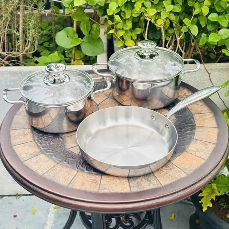 BỘ NỒI CHẢO INOX LIỀN KHỐI KALITE ECO TRIO 792919