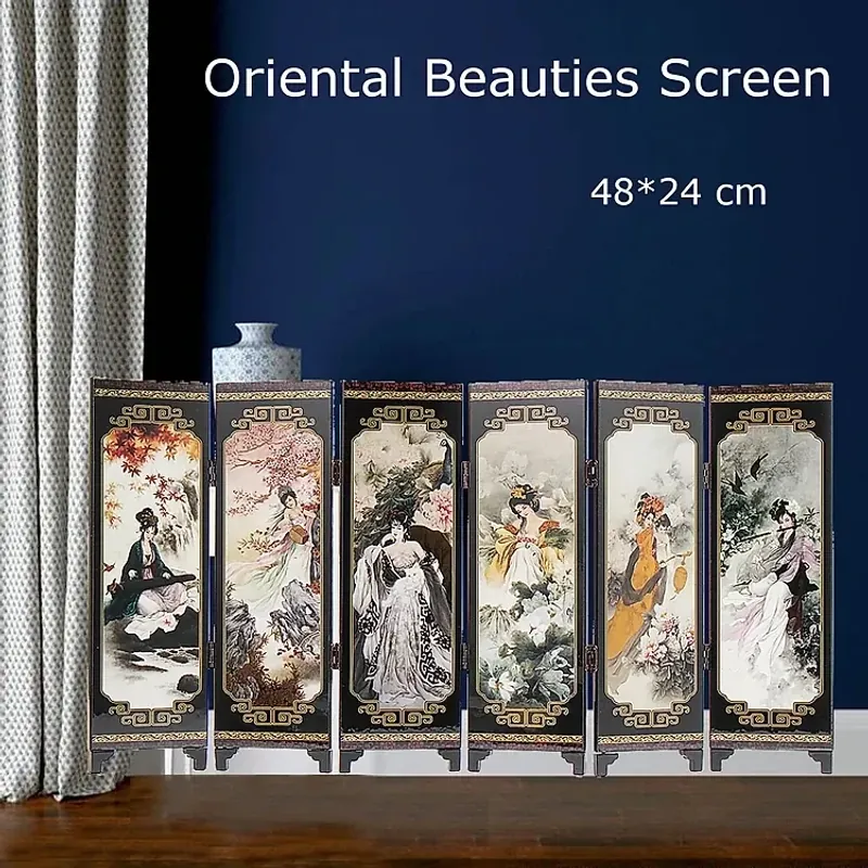 Bộ 6 tấm sơn mài chủ để Khúc thủy lưu thương_Hàng xuất khẩu châu Âu giá trị cao 702631