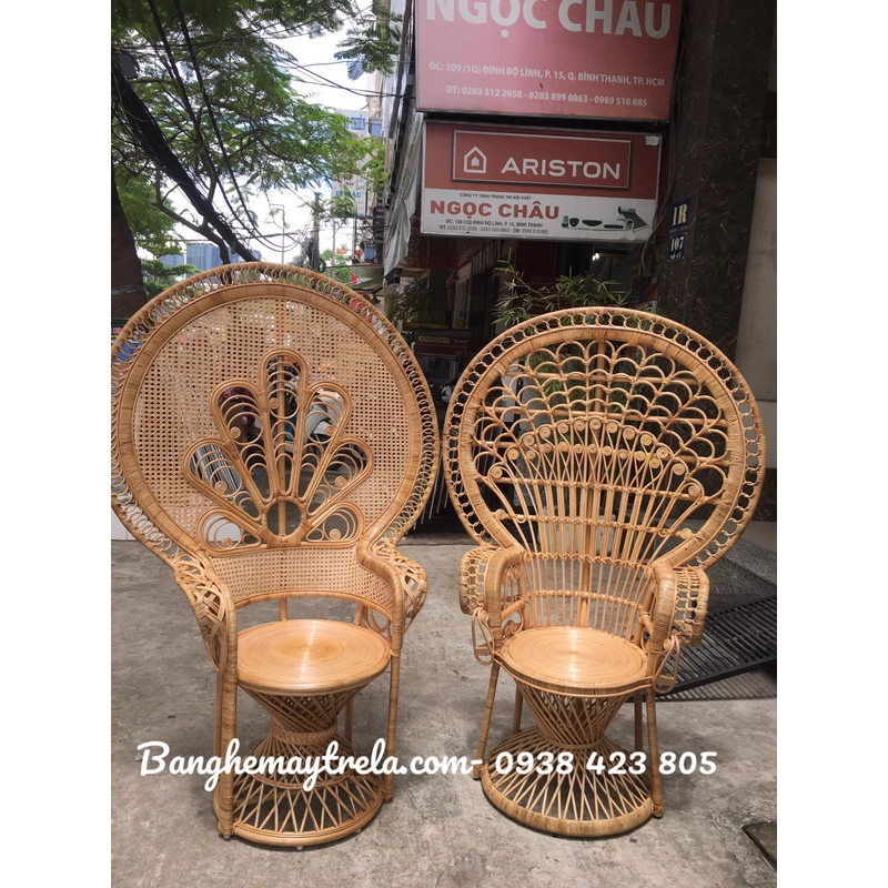 Ghế con công mây tre 445251