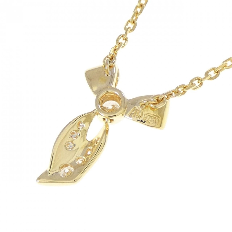 K18YG Dây chuyền kim cương hình ruy băng - Hàng hiệu Chính hãng 858076