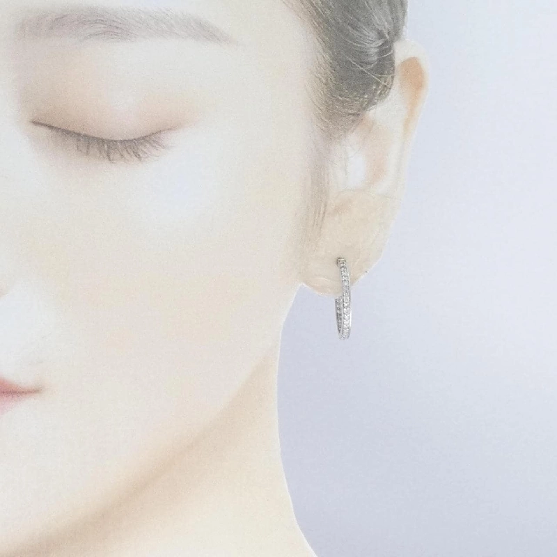 K14WG Bông tai kim cương dạng vòng 0.80CT - Hàng hiệu Chính hãng 867337