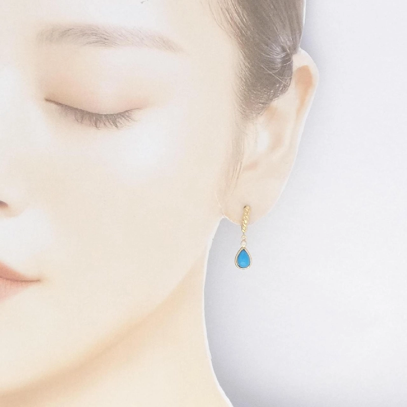 K18YG Turquoise Bông tai - Hàng hiệu Authentic 874598